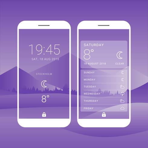 Weather Screens Interface Vector