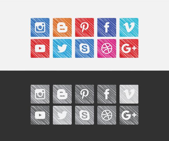 Vector coloridos iconos de redes sociales