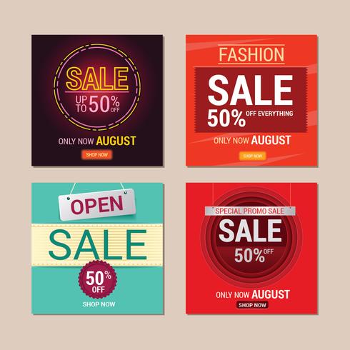 Set of Sale Instagram Template Design for Sale Promotion vector