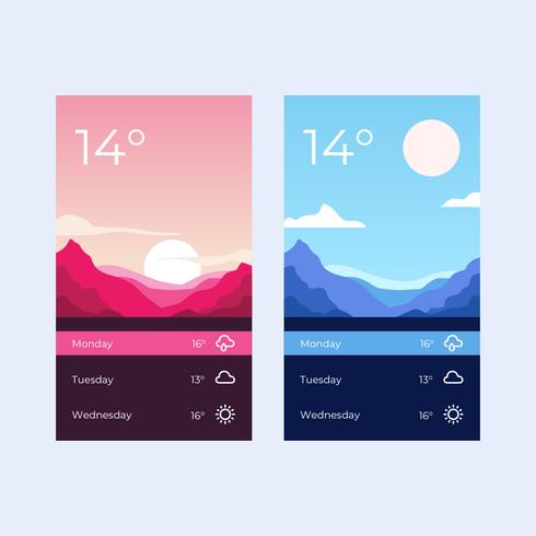 Weather App Screen Template vector