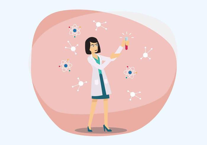 Female Scientist Vector Illustration