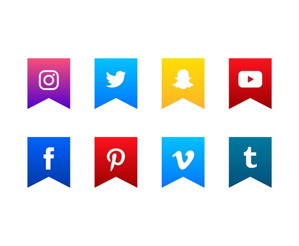 Conjunto de iconos de redes sociales vector