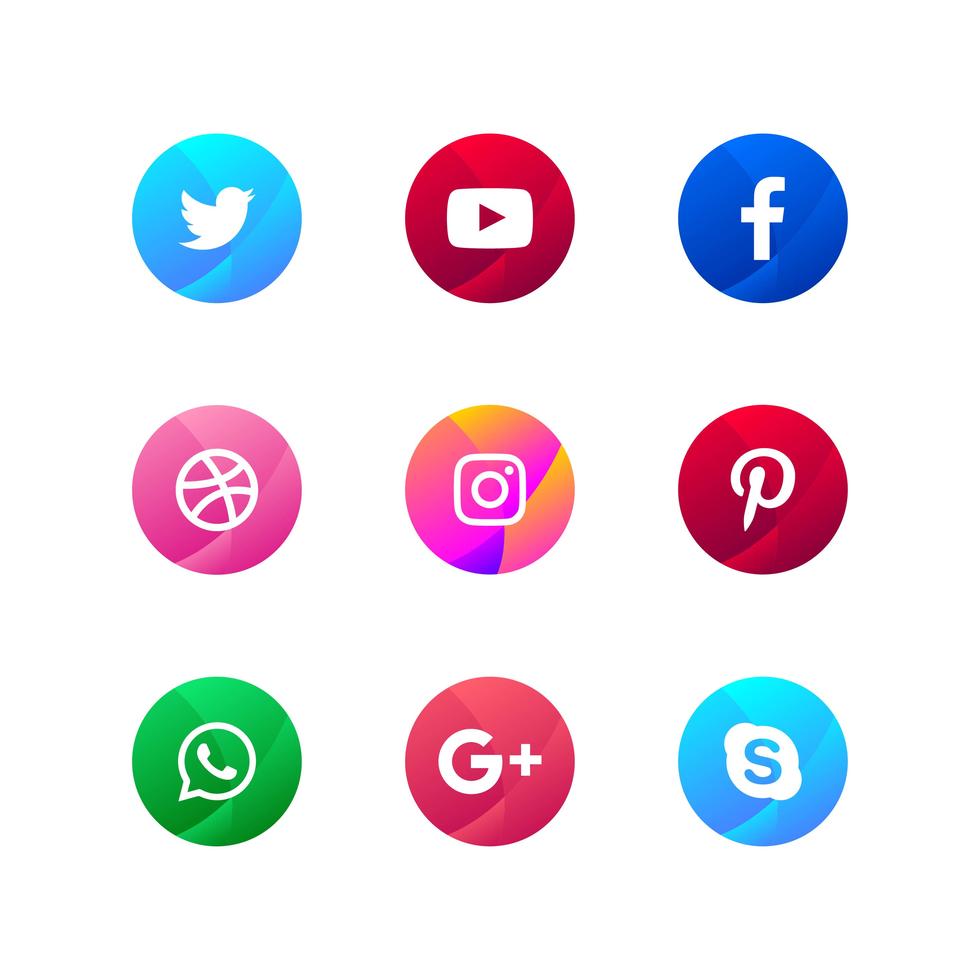 Social Media Icon Set 229648 Vector Art at Vecteezy