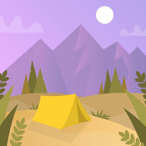 Flat Nature Explorer con gradiente de fondo Vector Illustration