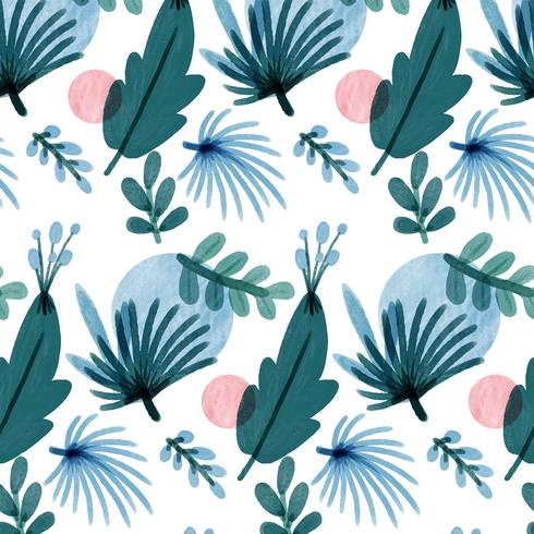 Lovely Pattern With Leaves And Flowers  vector