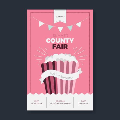 Cute County Fair Flyer Template vector