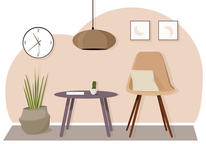 Vector habitación y muebles ilustración