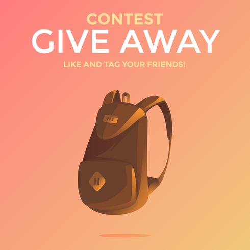 Bag Instagram Give Away Template Vector de la competencia