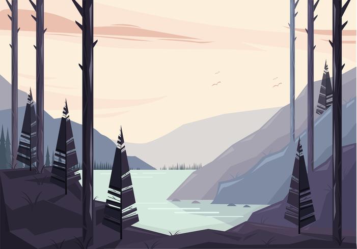 Vector hermoso paisaje ilustración