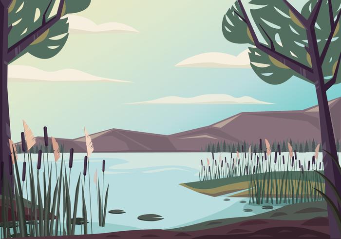 Vector hermoso paisaje ilustración