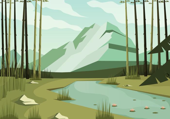 Vector hermoso paisaje ilustración