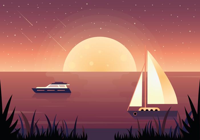 Vector hermoso paisaje ilustración