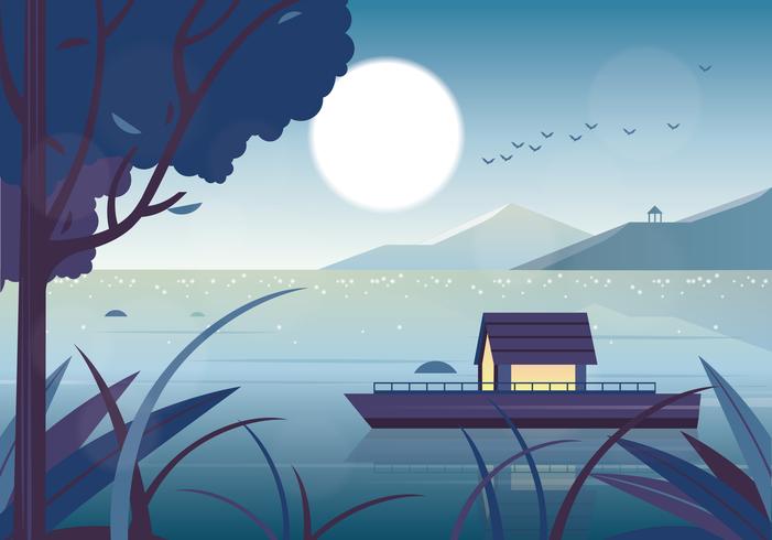 Vector hermoso paisaje ilustración