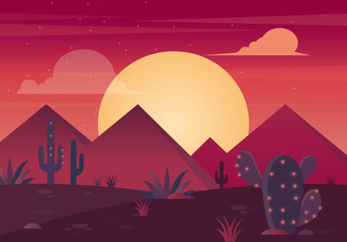 Vector Beautiful Desert Illustration