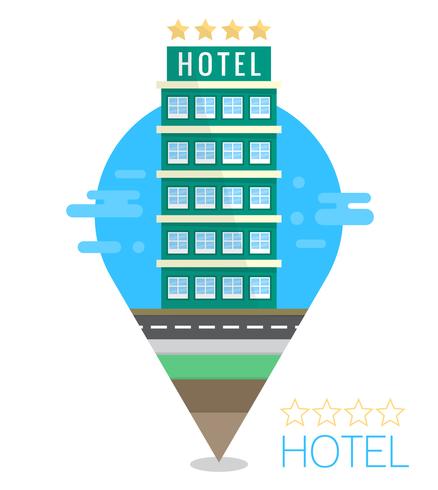 Ilustración plana del hotel vector