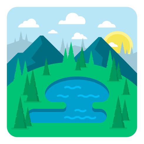 Diseño de paisaje plano vector