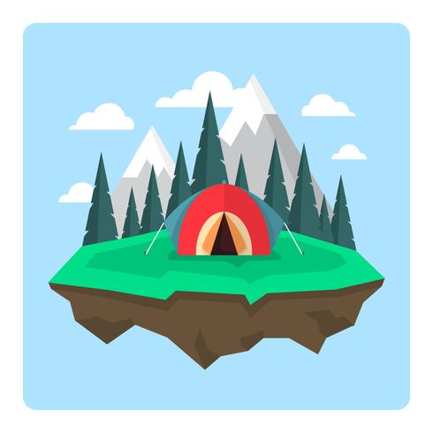 Camping paisaje vector