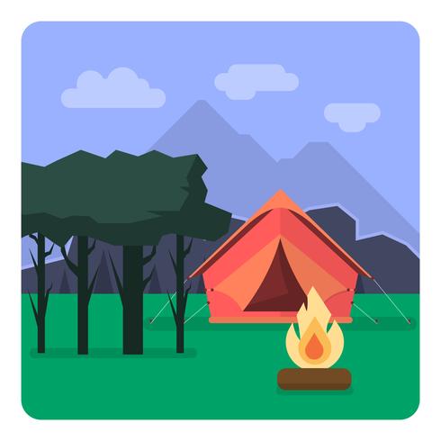 Camping Landscape vector