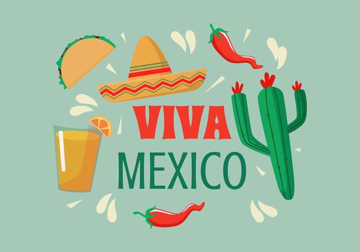 Vector de ilustración de viva mexico