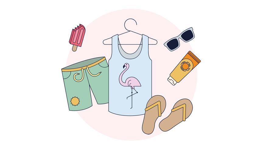 Summer Items Vector