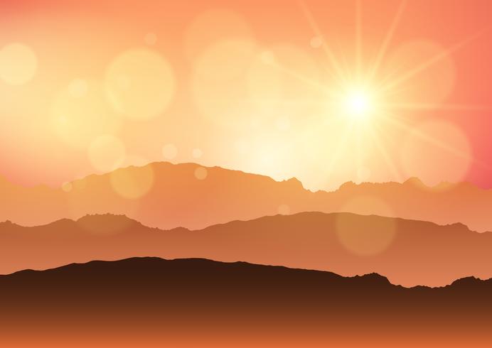 Sunset landscape  vector