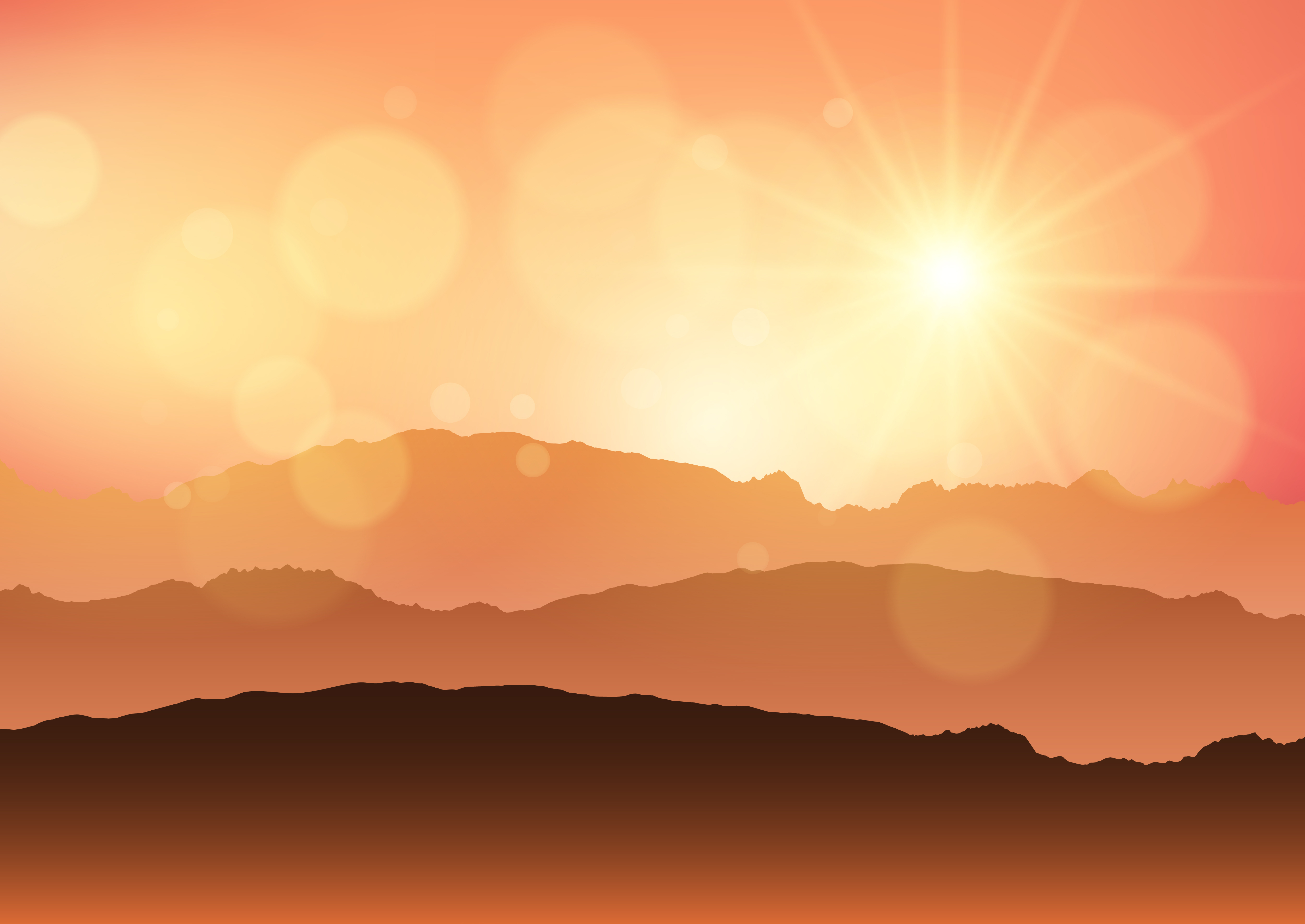 Sunset landscape 229992 - Download Free Vectors, Clipart Graphics