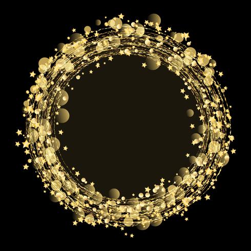 Gold stars and glitter background  vector