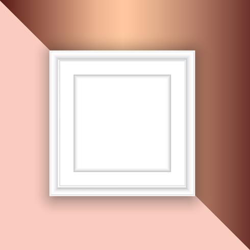 Blank picture frame on rose gold background  vector