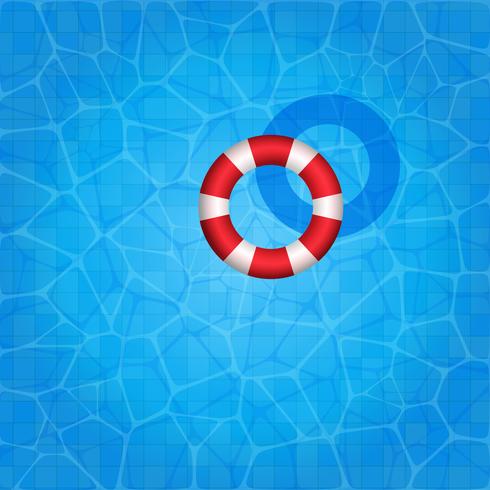 Swimming pool with rubber ring floating on it vector