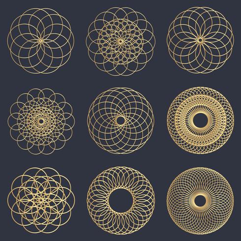 Download Gold geometric circle designs 230062 Vector Art at Vecteezy