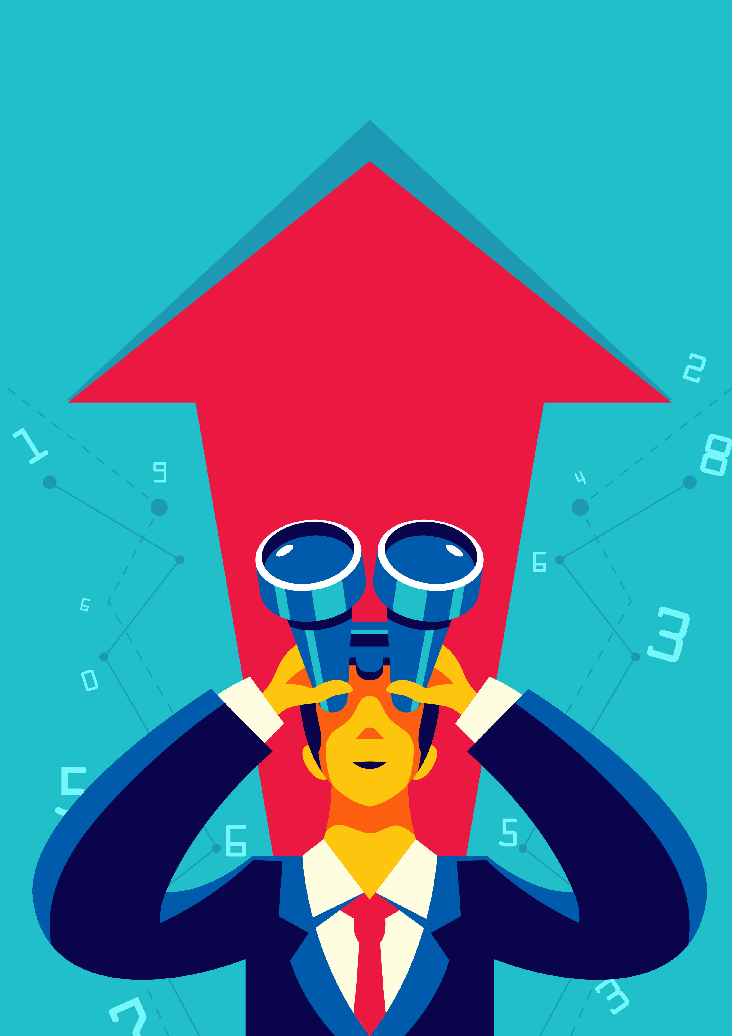  Person Looking In Binoculars Vector Illustration 230105 