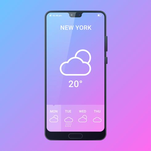 Weather Application User Interface Concept vector