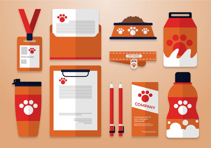 Plantilla de identidad corporativa para aseo de mascotas vector