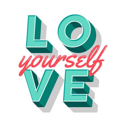 Love Yourself Typography vector