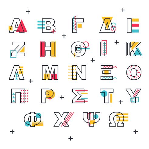Memphis Greek Alphabet Vector