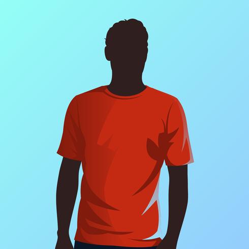 Modelo de camiseta roja Vector