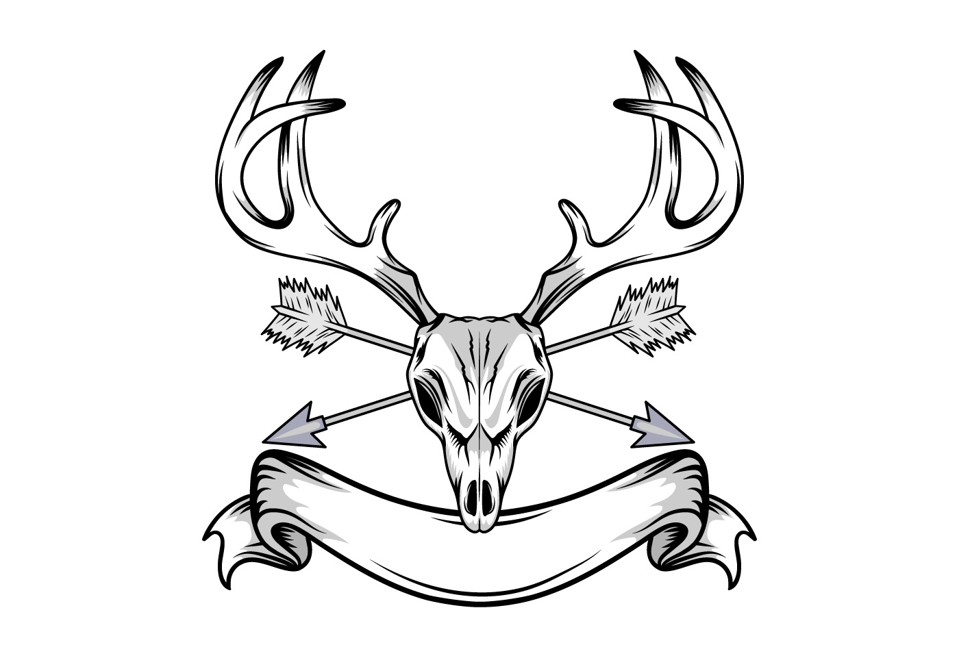 Deer Skull Illustration 230141 Vector Art at Vecteezy