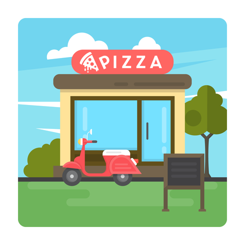 casa de pizza vector