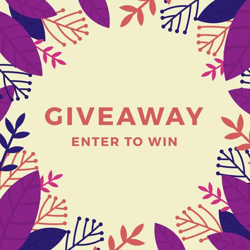 Flat Floral Instagram Contest Giveaway Plantilla Vector de fondo