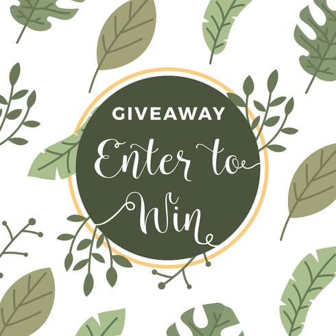 Plano Tropical Floral Instagram Concurso Giveaway Plantilla Vector de fondo