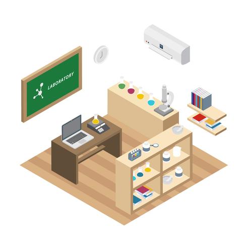 Laboratory with Isometric Style Vector Illustration