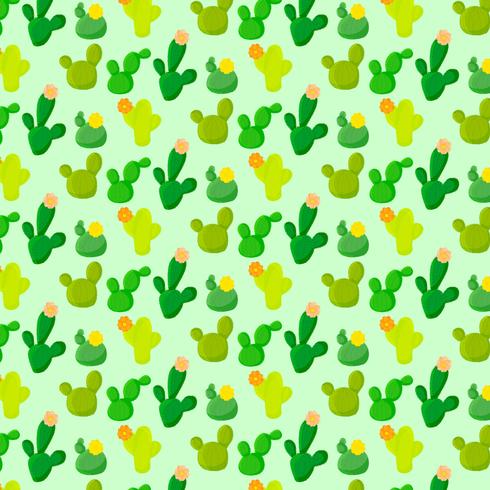 Vector Colorful Seamless Cacti Pattern