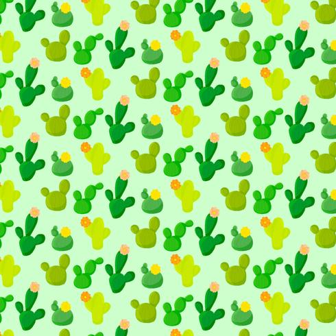 Vector Colorful Seamless Cacti Pattern