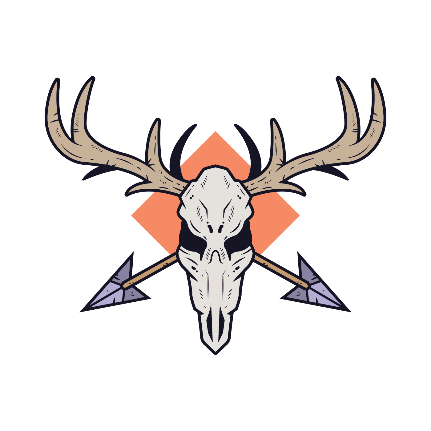 Deer Skull Vector 230219 Vector Art at Vecteezy