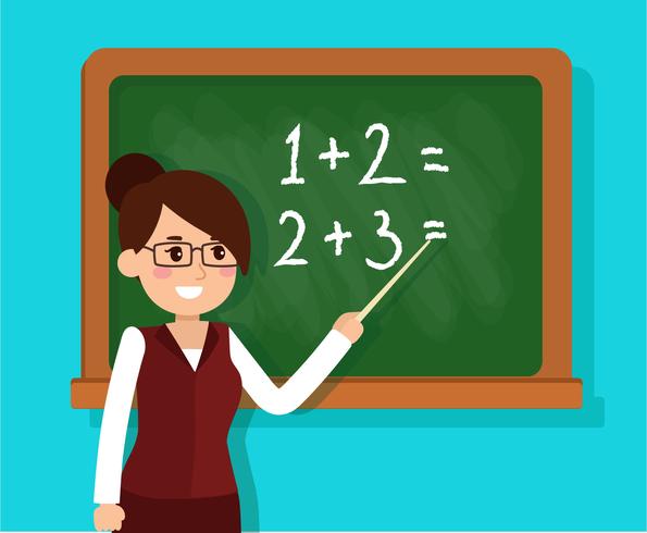 Teacher Teaching Math In a Classroom vector