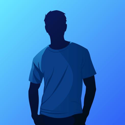 Blue T Shirt Model Vector