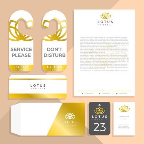 Flat Luxury Hotel Corporate Identity Template vector