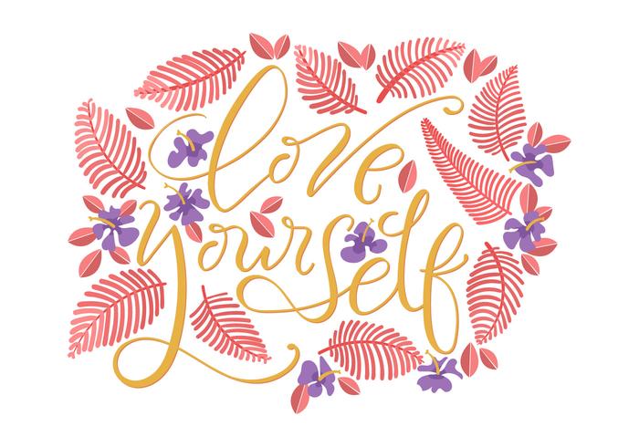 Love Yourself Typography vector