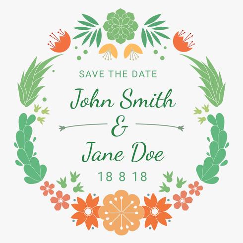 Invitation Template With Desert Linocut Flower Vector