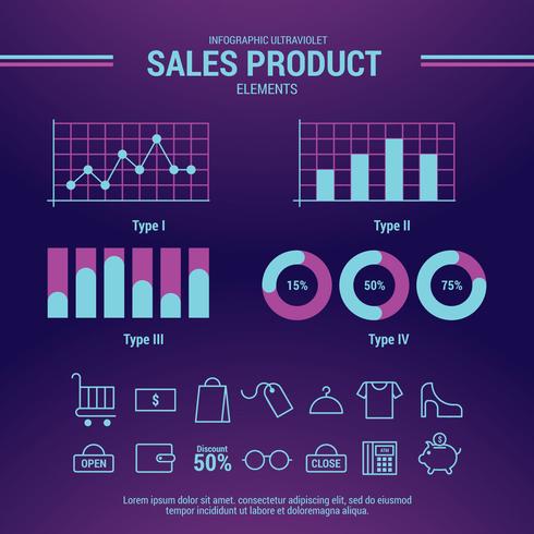 Elementos de infografía ultravioleta vector